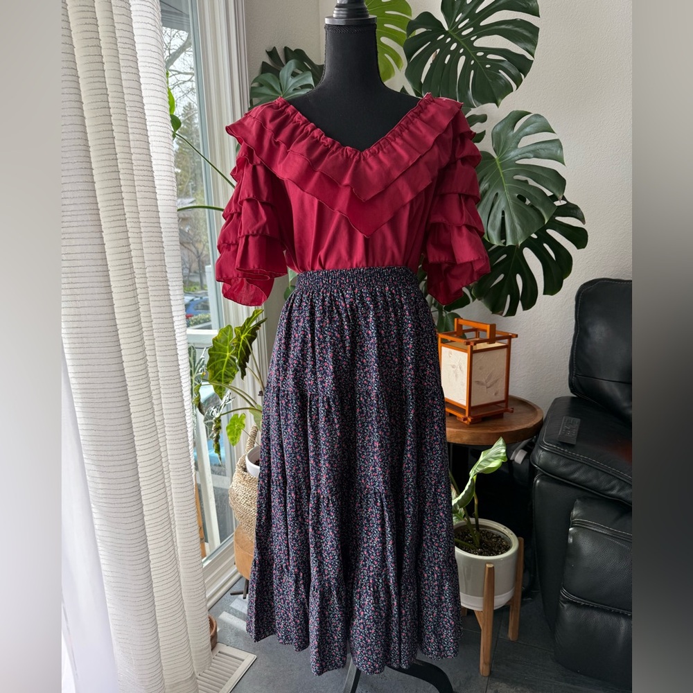 Vintage Rhythm Creations 2 Piece Skirt And Top Western/pairie/line Dance